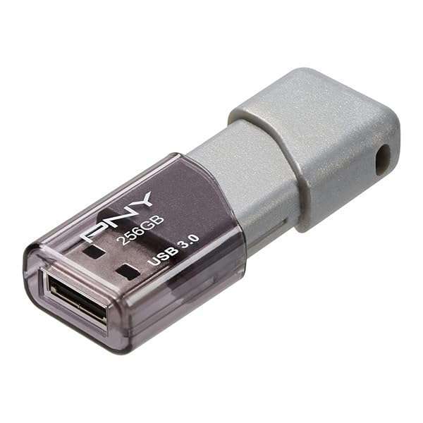 PNY PNY 256GB Turbo AttachÃ© 3 USB 3.0 Flash Drive, Grey, P-FD256TBOP-GE, 100MB/s, Light-Weight Durable - Data Storage and Transfer