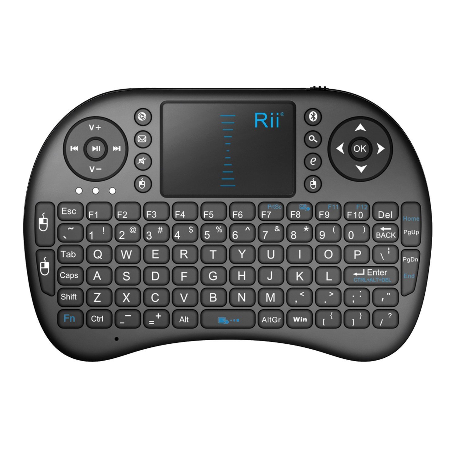 Rii Rii i8 Mini Bluetooth Keyboard with Touchpad - Portable QWERTY for Laptops, PCs, Tablets, Smart TVs & Gaming Consoles