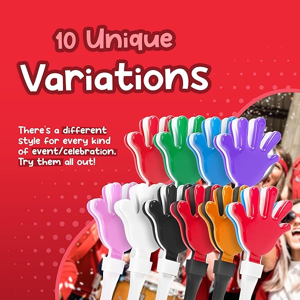 Windy City Novelties Windy City Novelties 12 Pack Mini Hand Clappers 7 Inch Bulk Noisemakers for Parties Celebrations and Events - View 6 of 6