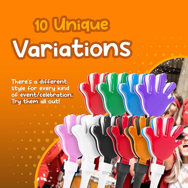 Windy City Novelties Windy City Novelties 12 Pack Mini Hand Clappers 7 Inch Bulk Noisemakers for Parties Celebrations and Events - View 6 of 6
