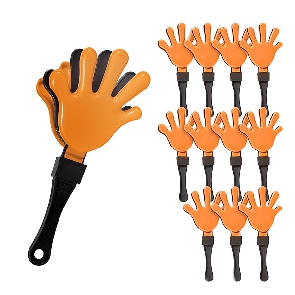 Windy City Novelties Windy City Novelties 12 Pack Mini Hand Clappers 7 Inch Bulk Noisemakers for Parties Celebrations and Events