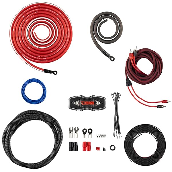 DS18 DS18 AMPKIT0 0 Gauge CCA Amp Wiring Kit - 3000W Pro Installation Cables & 250A ANL Fuse Holder