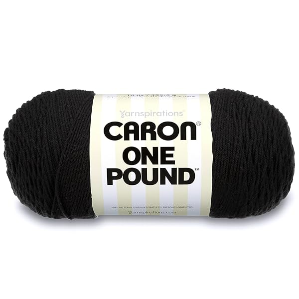 Caron Caron One Pound Solids Yarn - 16oz Black, 100% Acrylic, Gauge 4 for Crochet & Knitting - Perfect Crafting Essential! - View 2 of 9