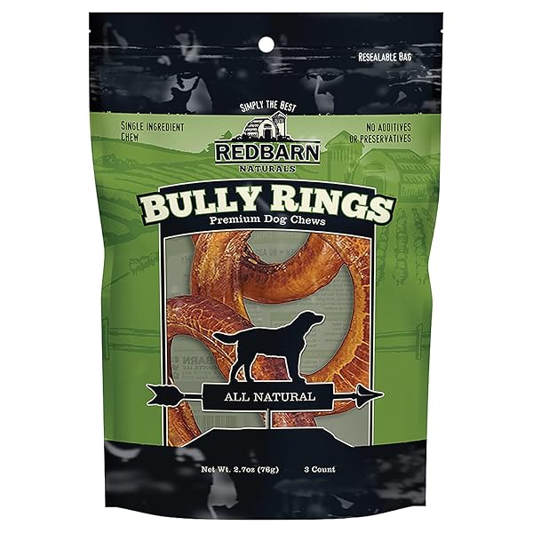 Redbarn Pet Products Redbarn Bully Rings 3-Count Pack of 2 - Premium Dog Chews for Healthy Teeth & Gums