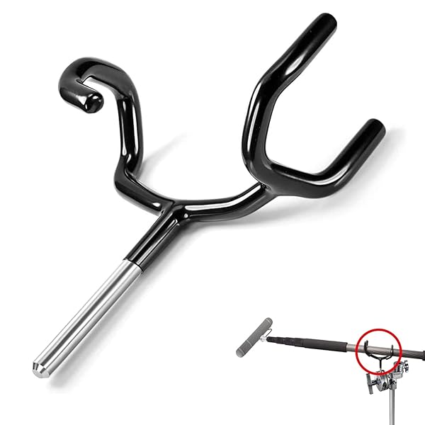 ATian ATian Microphone Metal Boom Pole Holder Audio Boom Cradle Mount Stand for Professional Recording and Streaming