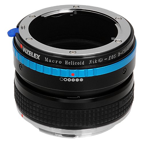 Fotodiox Vizelex Macro Focusing Helicoid: Nikon G/DX to Canon EOS Adapter with De-Clicked Aperture Dial