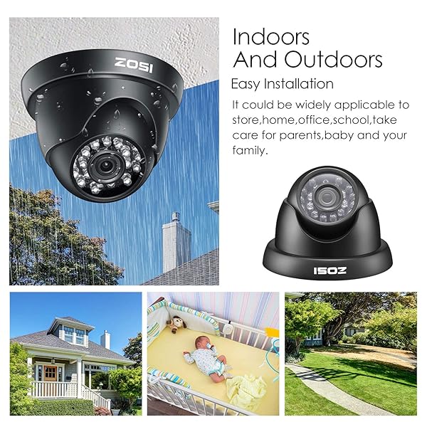 ZOSI ZOSI 720P HD CCTV Camera - 4-in-1 Security System with Day/Night Vision for TVI, AHD, CVI, CVBS DVRs - View 4 of 10