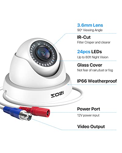ZOSI ZOSI 4-Pack 2.0MP HD 1080P Security Cameras Kit with 80ft Night Vision for Indoor/Outdoor Use - View 3 of 10