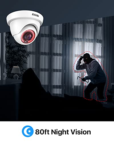 ZOSI ZOSI 4-Pack 2.0MP HD 1080P Security Cameras Kit with 80ft Night Vision for Indoor/Outdoor Use - View 4 of 10