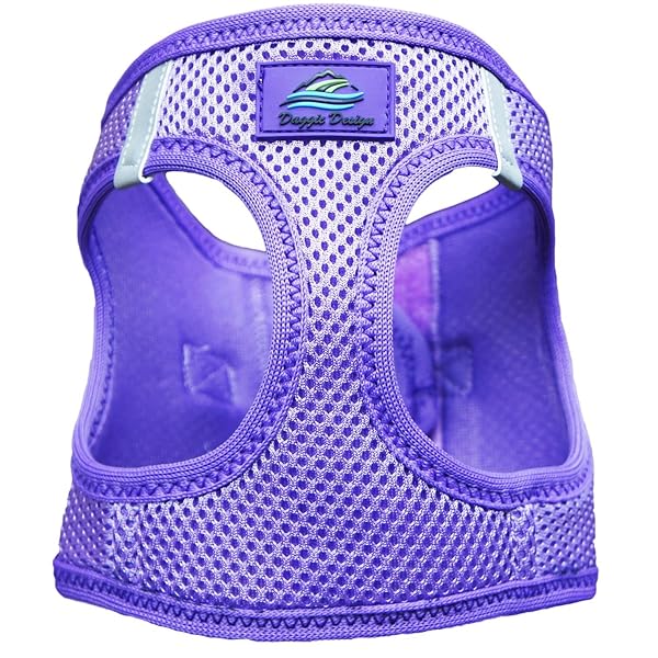 Doggie Design No Choke Dog Harness Mesh Polyester Pet Vest Simple Step in Paisley Purple XXS