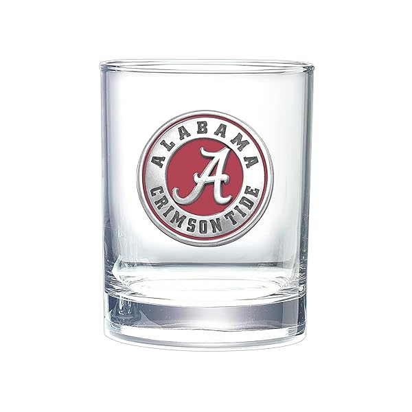 Heritage Products Heritage Pewter Alabama Clear Glass 14 OZ Drinking Glass Expertly Crafted for Quality and Style