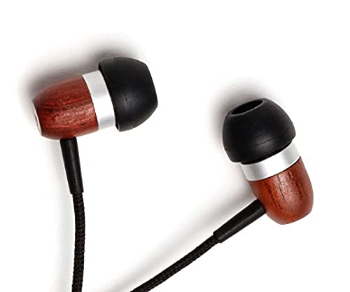 Symphonized Symphonized GLXY Cherry Wood In-Ear Headphones: Premium Noise-Isolating with Mic & Nylon Cable