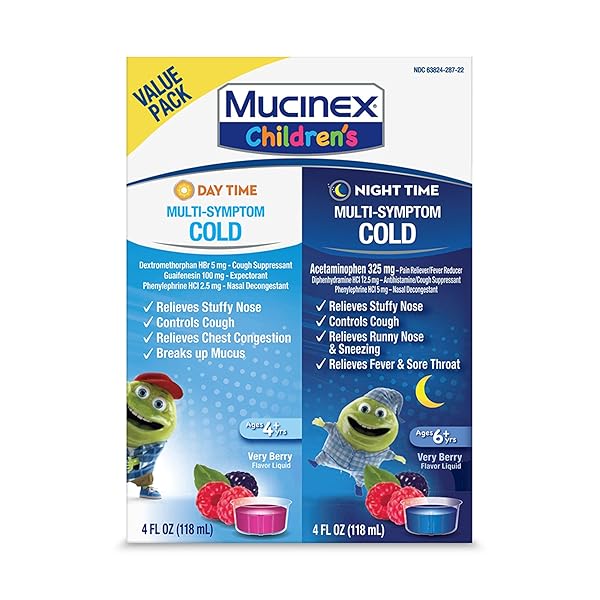 Mucinex Buy Mucinex Children's Day & Night Combo Pack - Effective Cold & Cough Medicine in Berry Flavor (2 x 4 Fl Oz)