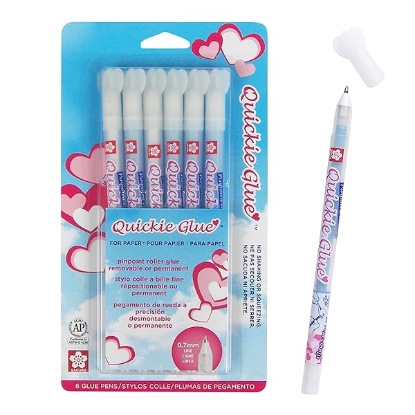 SAKURA Sakura Quickie Glue Pens - Precision Liquid Glue for Crafting - 6 Pack with 0.7mm Tip for Pinpoint Application - View 2 of 8