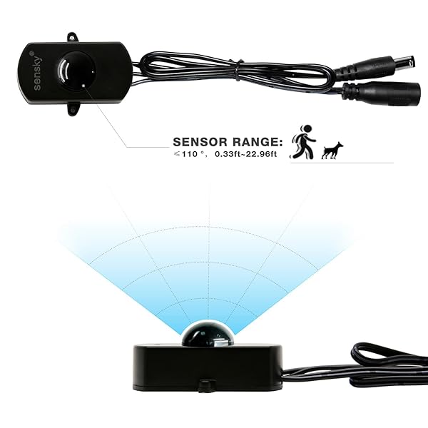 Sensky SENSKY BS010H Mini PIR Motion Sensor Switch for Gun Safe & Cabinet LED Lighting - 12V to 30V, 3A, Black - View 5 of 8