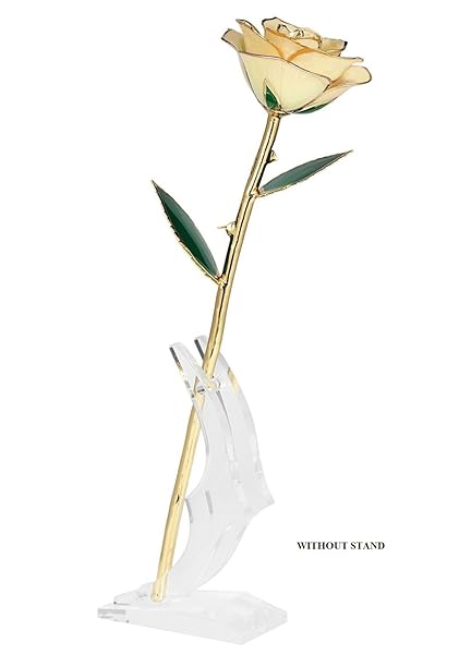 ZJchao ZJchao Love Forever Long Stem 24k Gold Dipped Rose Flower Gift for Wife Mom Girlfriend White - View 6 of 6