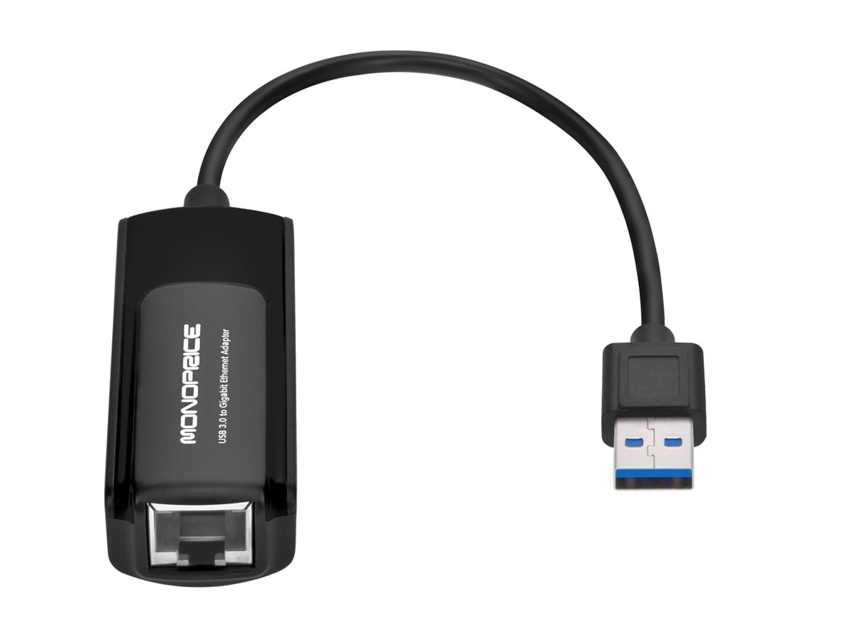 Monoprice Monoprice USB 3.0 to Gigabit Ethernet Adapter for Fast 10/100/1000 Mbps Connections Compatible with Windows MacOS Linux Android - View 3 of 6