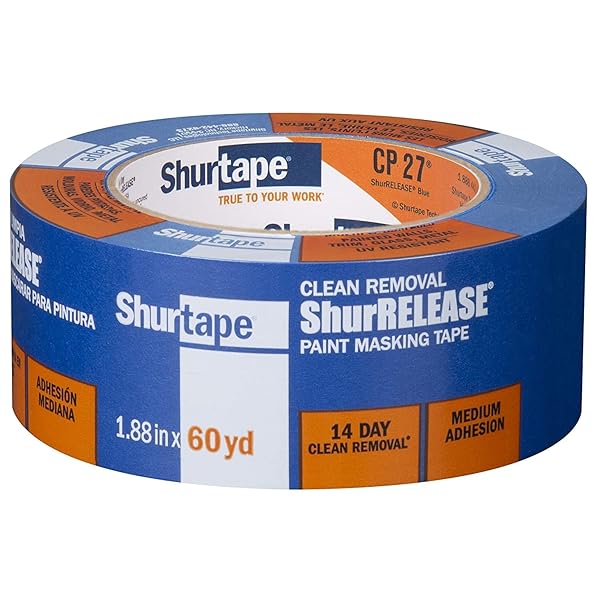 Shurtape "Shurtape 202880 CP27 Blue Painters Tape 6 Pack - 2"x60yd, 14-Day Performance for Perfect Painting"