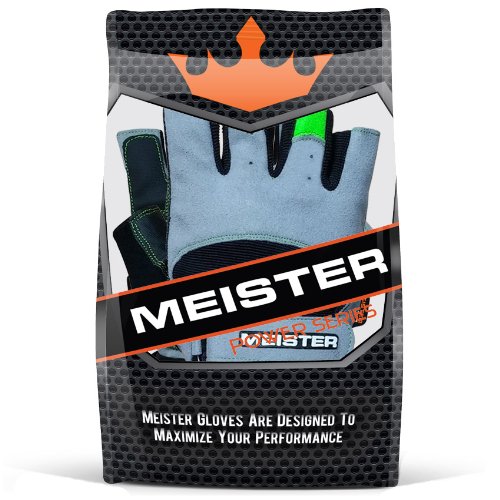 Meister Meister Wrist Wrap Weight Lifting Gloves with Gel Padding in Gray and Neon Green X-Large - View 5 of 6