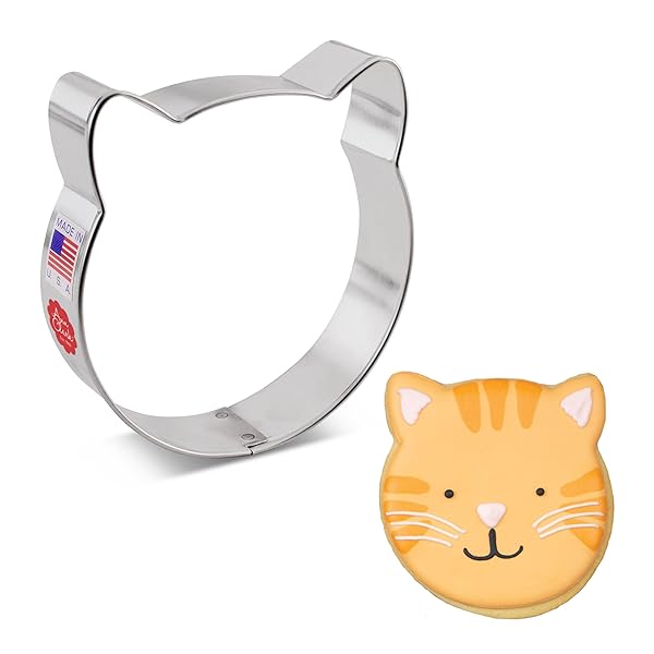 Ann Clark Cookie Cutters "Ann Clark Cat Face Sandwich & Cookie Cutter - 4" Fun Baking Tool for Cat Lovers"