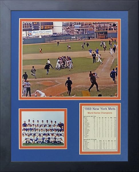 Legends Never Die 1969 New York Mets Celebration Framed Photo Collage - Legends Never Die, 11x14 Inch, Perfect Sports Memorabilia