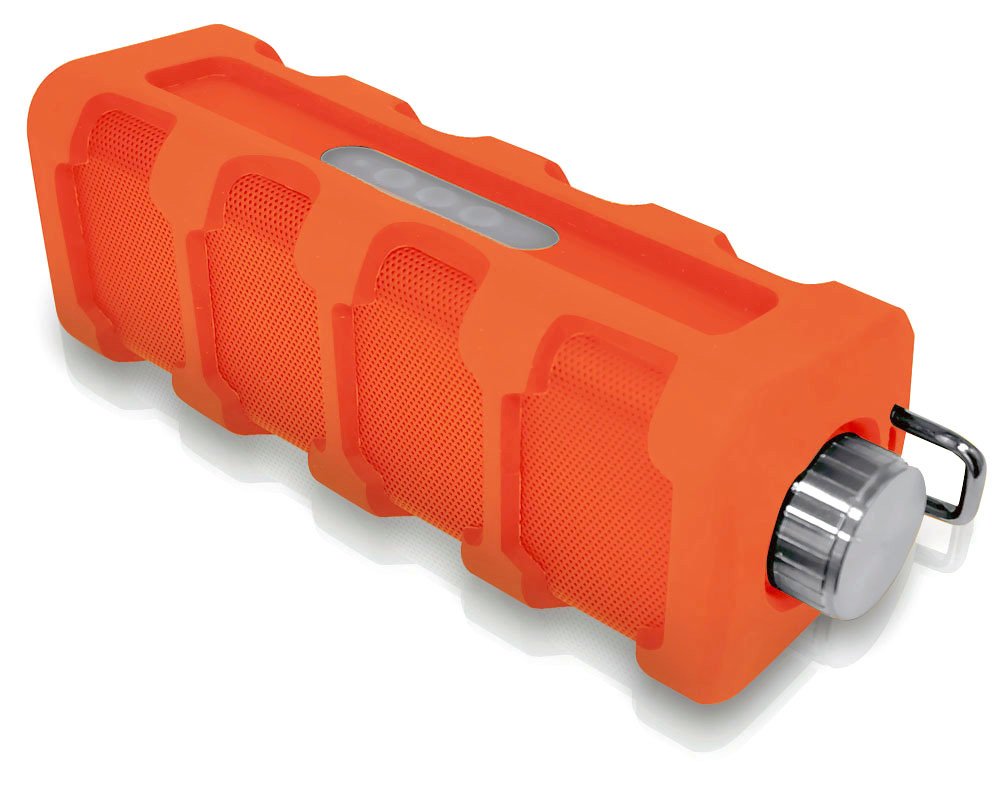 Pyle PWPBT15OR Jam Tunes Box Rugged Splash Proof Bluetooth Speaker Hands Free Speaker Phone Aux in Orange