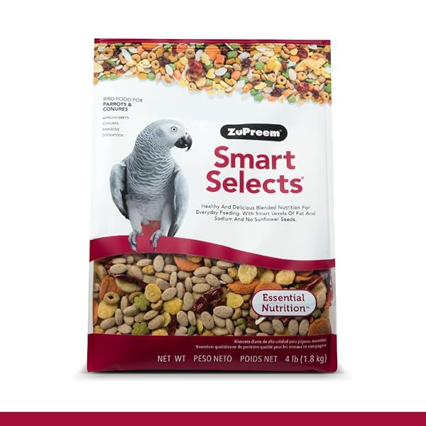 ZuPreem ZuPreem Smart Selects Bird Food for Parrots & Conures - Nutritious Pellets & Seed Blend (4 lb)