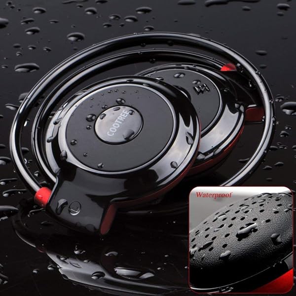 Smatree Buy Cootree Wireless Sports Headphones - Foldable Bluetooth Headset with Microphone, Perfect for On-the-Go in Black/Red - View 3 of 8