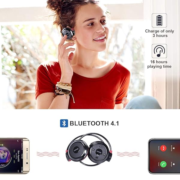 Smatree Buy Cootree Wireless Sports Headphones - Foldable Bluetooth Headset with Microphone, Perfect for On-the-Go in Black/Red - View 7 of 8