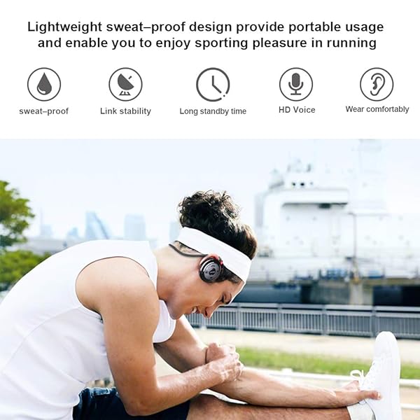 Smatree Buy Cootree Wireless Sports Headphones - Foldable Bluetooth Headset with Microphone, Perfect for On-the-Go in Black/Red - View 8 of 8