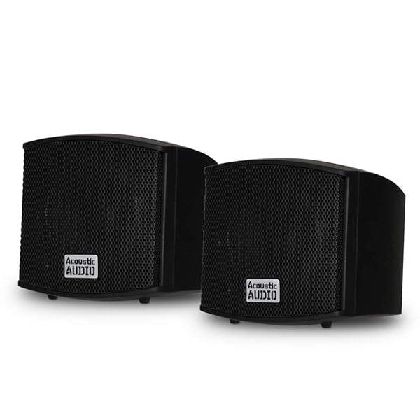 Acoustic Audio by Goldwood Acoustic Audio AA321B Indoor Speakers - 400W Black Bookshelf Pair for Superior Sound