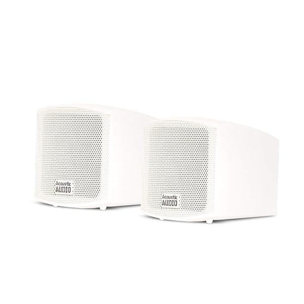 Acoustic Audio by Goldwood Acoustic Audio AA321W Indoor Speakers - 400W White Bookshelf Pair for Superior Sound
