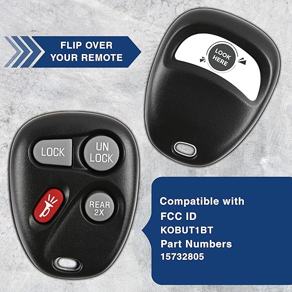 KeylessOption KeylessOption 4 Button Keyless Entry Remote Control Key Fob Compatible with 15732805 for Easy Access and Convenience - View 5 of 9