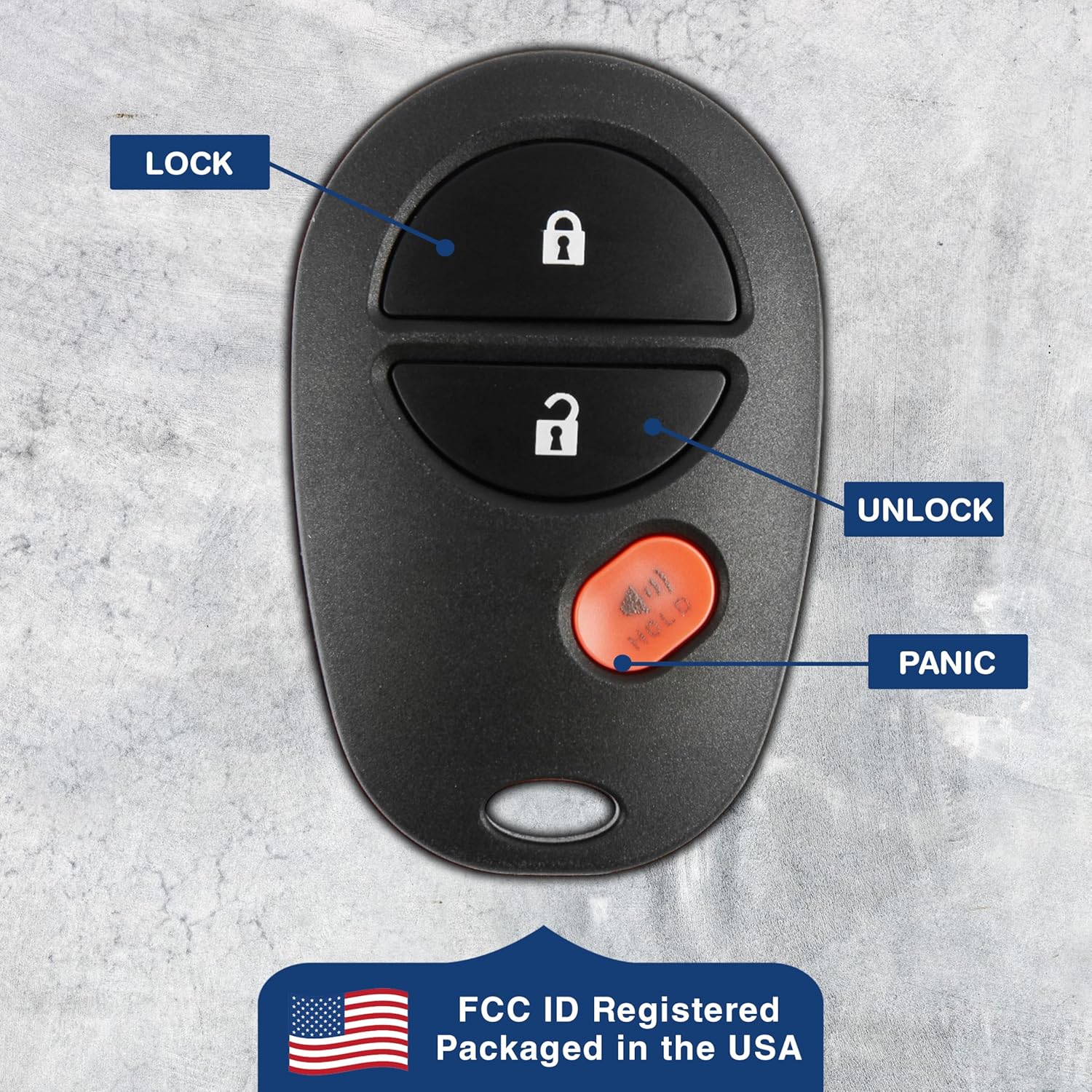 KeylessOption KeylessOption Key Fob Replacement for Toyota Tundra Tacoma Sienna Sequoia Highlander 2004-2018 Remote 3-Button GQ43VT20T - View 6 of 8