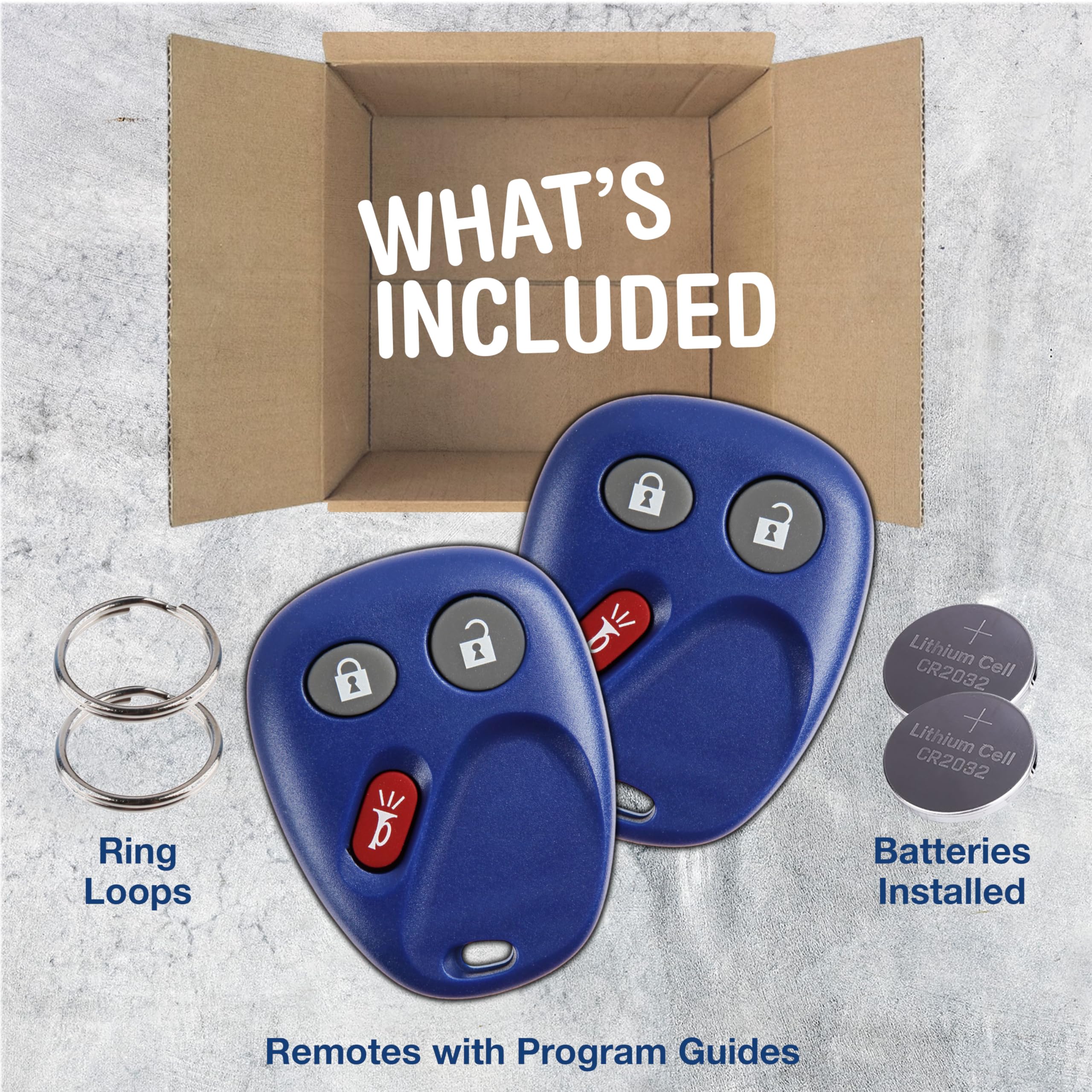 KeylessOption 3 Button Keyless Entry Remote Control Key Fob Replacement Blue - View 3 of 8