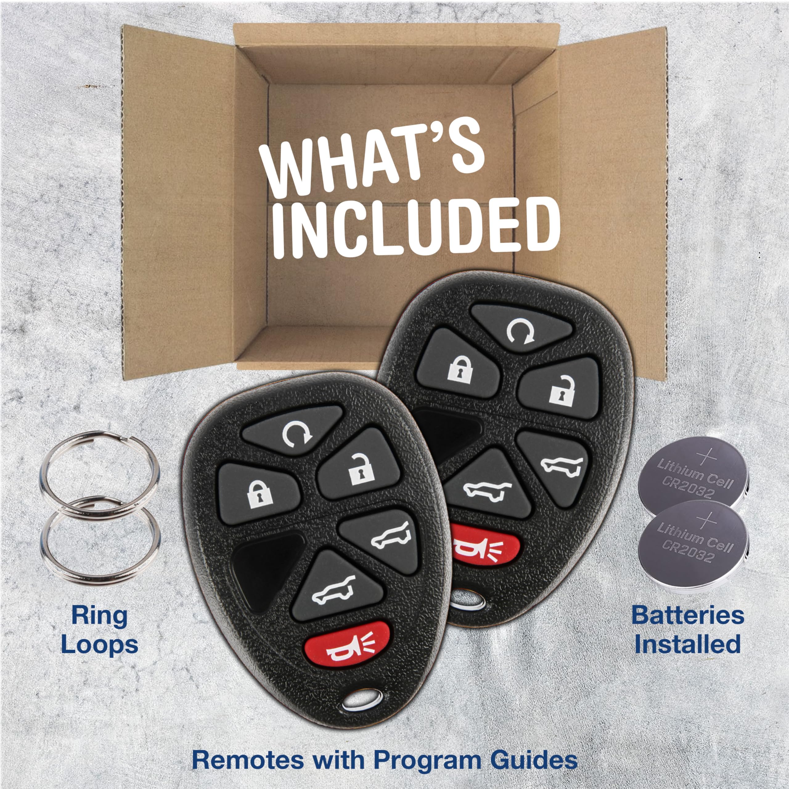 KeylessOption Keyless Entry Remote Control Car Key Fob Replacement Pack of 2 for 15913427 - View 3 of 8