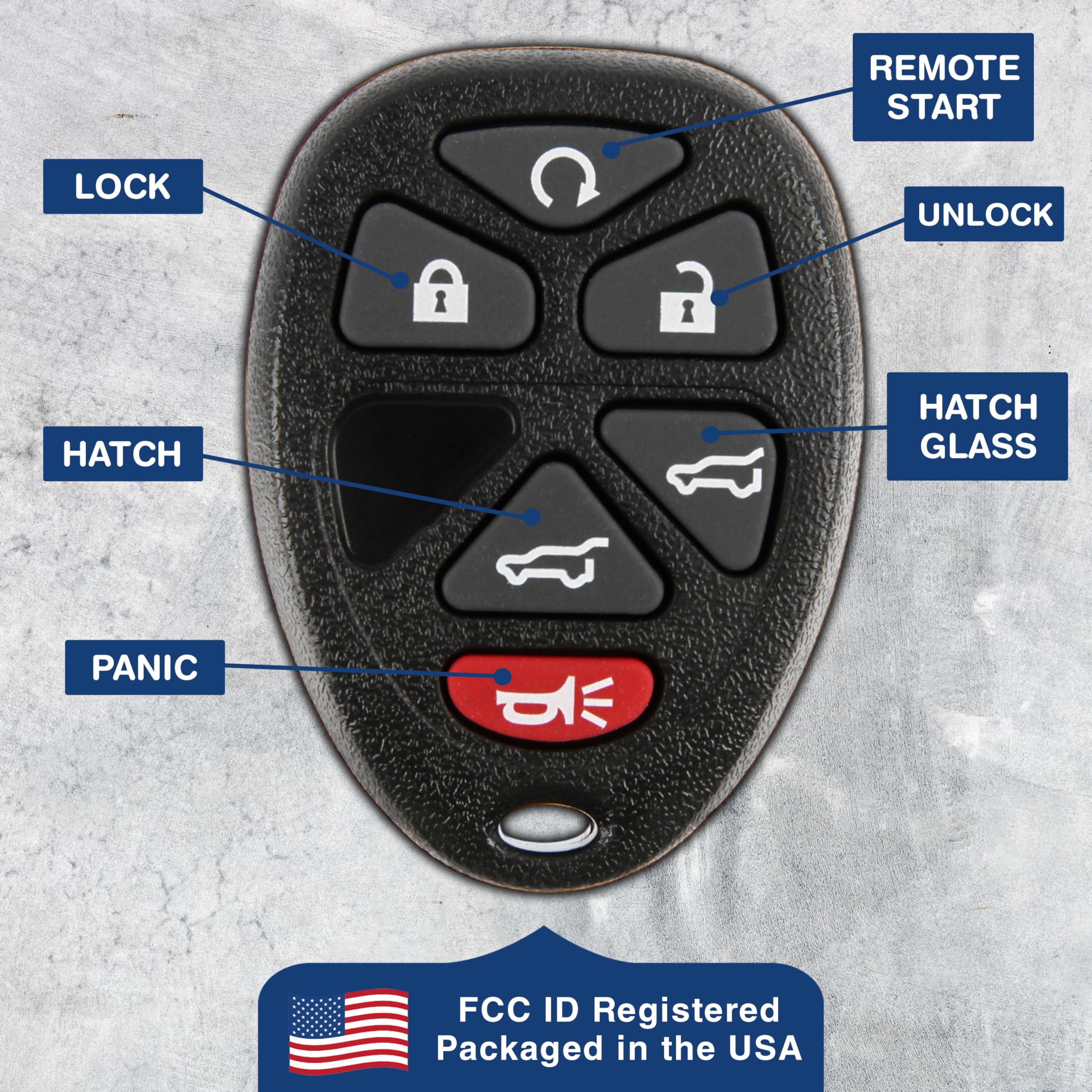 KeylessOption Keyless Entry Remote Control Car Key Fob Replacement Pack of 2 for 15913427 - View 6 of 8