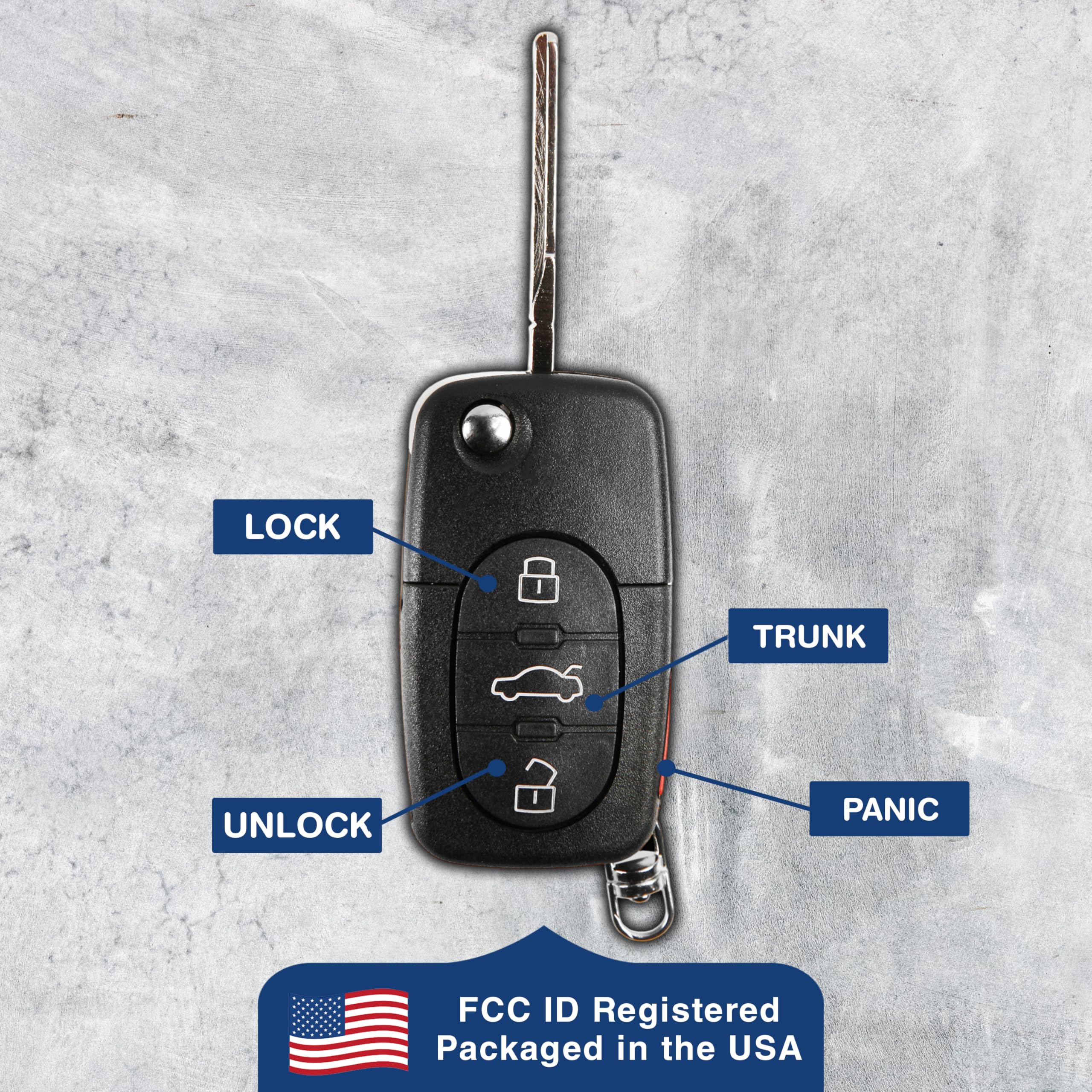 KeylessOption Keyless Entry Remote Control Car Key Fob Replacement HLO1J0959753F Pack of 2 - View 5 of 8
