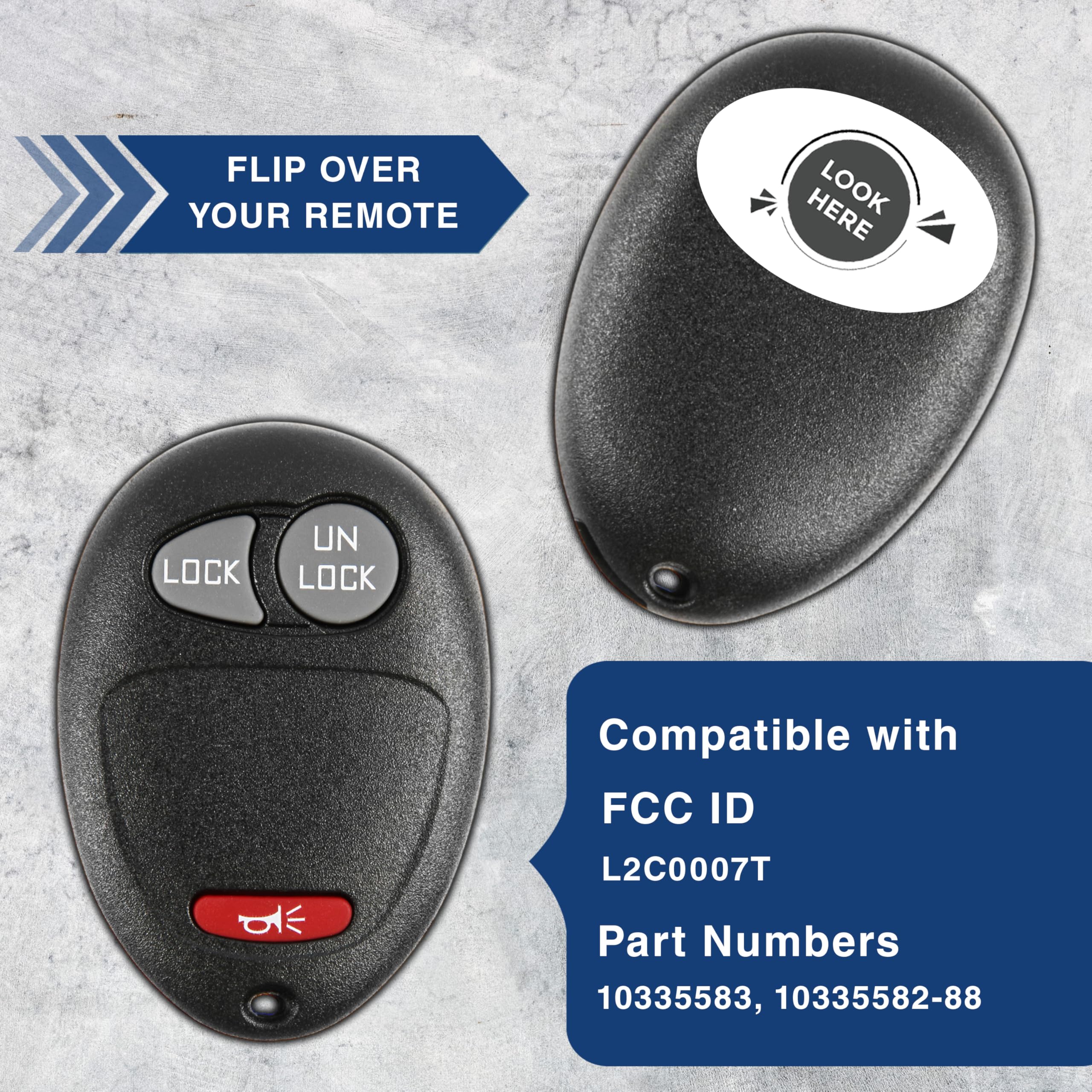 KeylessOption 3 Button Keyless Entry Remote Control Key Fob Compatible with L2C0007T for Fast and Easy Access - View 5 of 8
