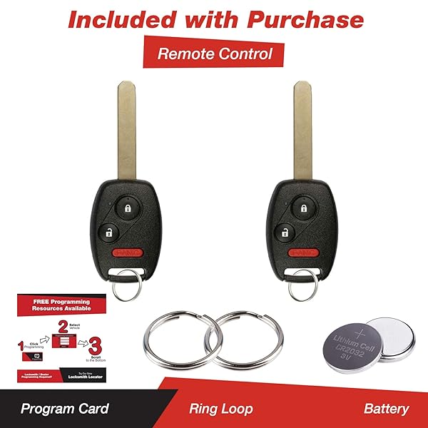 KeylessOption KeylessOption Keyless Entry Remote Control Uncut Car Key Fob Replacement N5F-S0084A Pack of 2 - View 3 of 7