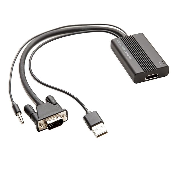 SYBA VGA to HDMI Converter: Stream Video & Audio from PC to TV/Projector - SD-ADA31040