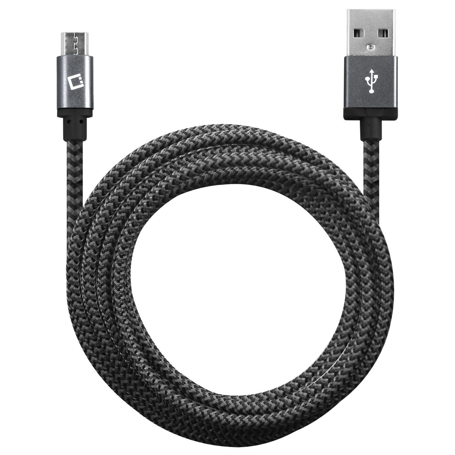 Cellet 9ft Micro USB Charging Cable - Durable Nylon Braided Data Sync & Charge Cord