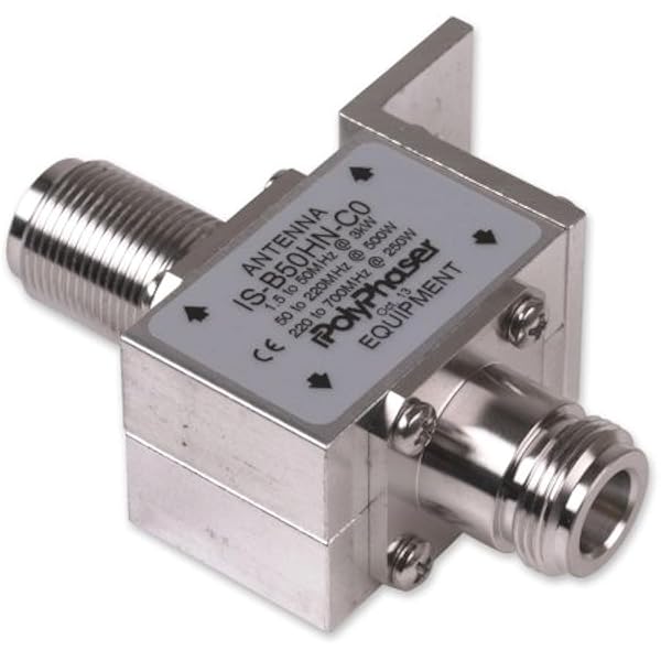 Polyphaser Polyphaser IS-B50LN-C2 Lightning Arrestor Surge Protector Bulkhead Bracket DC Block for Enhanced Equipment Protection - View 2 of 4