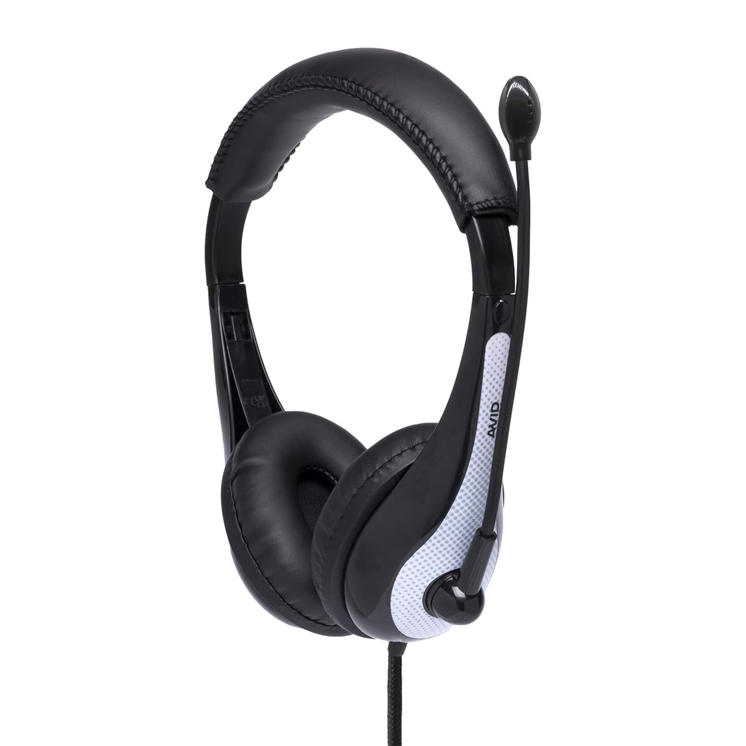 Avid Avid AE-36 White Headset with Adjustable Boom Microphone for School Classroom Education Testing and Assessment - View 3 of 8