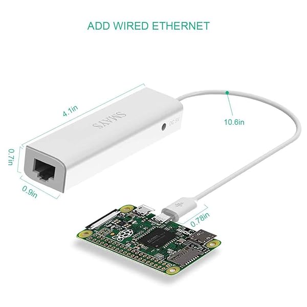 Smays Micro USB OTG Hub Ethernet Adapter for Raspberry Pi Zero & Android - Powered USB Hub for Chromecast - View 6 of 9