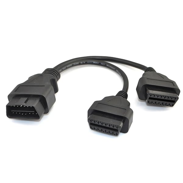 iKKEGOL iKKEGOL 30cm OBD2 Splitter Extension Cable - Dual Female 16 Pin Adapter for Easy Diagnostics - View 3 of 4