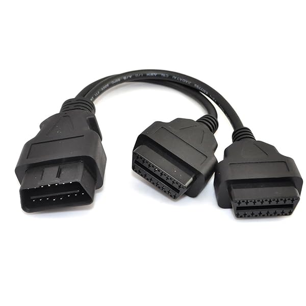 iKKEGOL iKKEGOL 30cm OBD2 Splitter Extension Cable - Dual Female 16 Pin Adapter for Easy Diagnostics - View 2 of 4