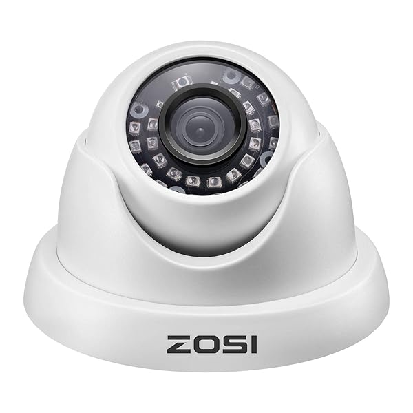 ZOSI 1000TVL CCTV Camera: 24 IR LEDs, Day/Night Vision, 65ft Range - Indoor/Outdoor Security Dome for DVR Systems