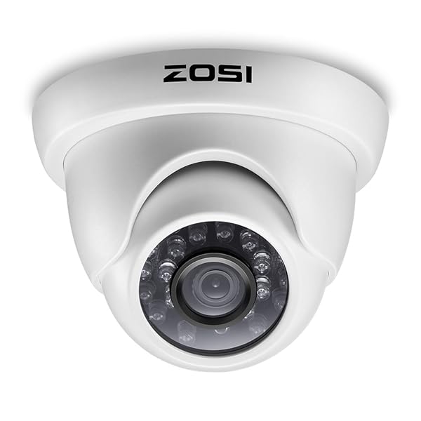 ZOSI ZOSI 4 Pack 1000TVL Night Vision Dome CCTV Cameras - IP66 Waterproof, IR Cut Filter, Home Security System - View 9 of 10