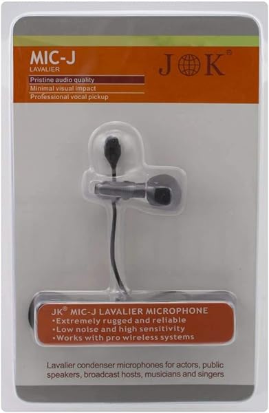 J K J K MIC-J 044 Lavalier Microphone: Omni-Directional Clip-On for Shure Wireless (Mini XLR TA4F) - View 5 of 5